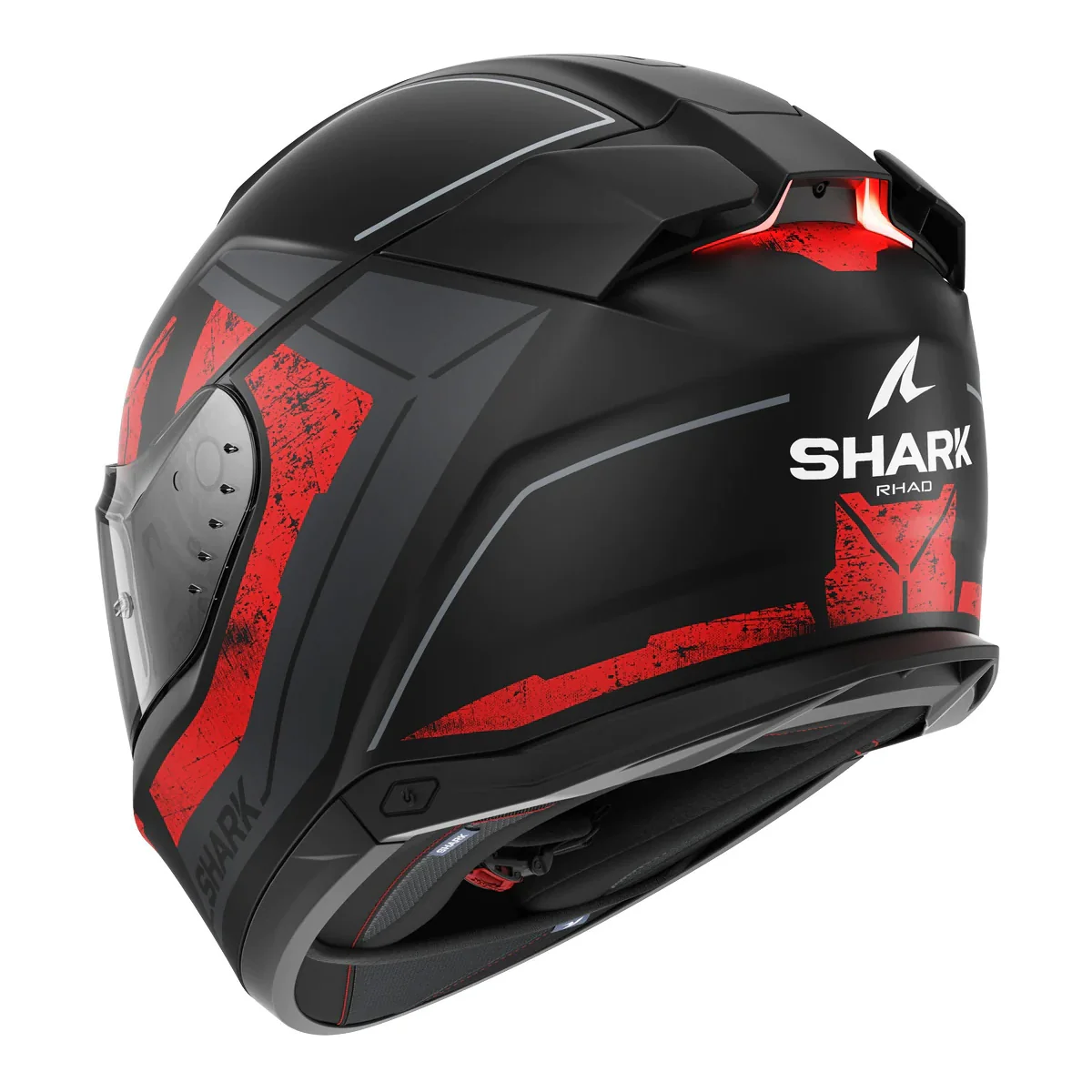 Shark Skwal i3 with Lights Rhad Motorcycle Helmet Black Red - Image 3