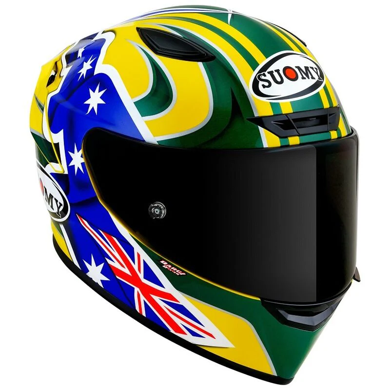 Suomy Motorcycle Track-1 2206 Full Face Helmet Bayliss Replica Yellow - Image 3