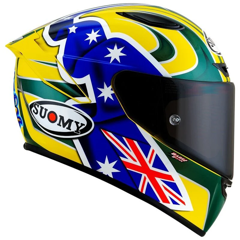 Suomy Motorcycle Track-1 2206 Full Face Helmet Bayliss Replica Yellow - Image 4