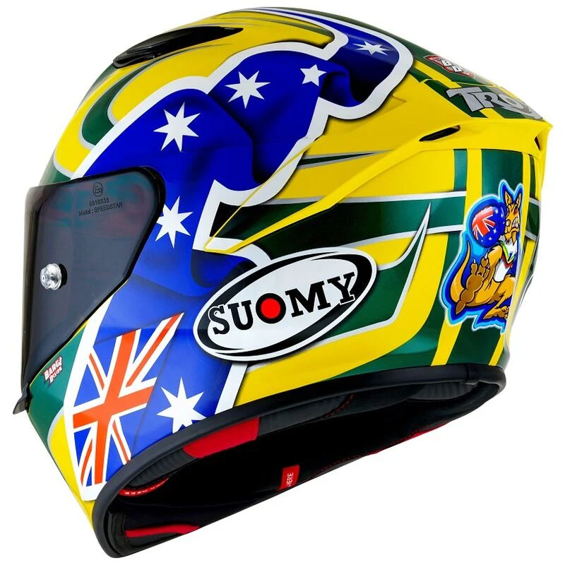 Suomy Motorcycle Track-1 2206 Full Face Helmet Bayliss Replica Yellow - Image 6