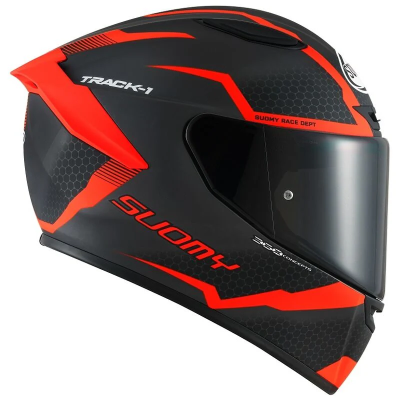Suomy Motorcycle Track-1 E06 Reaction Red Helmet - Image 3