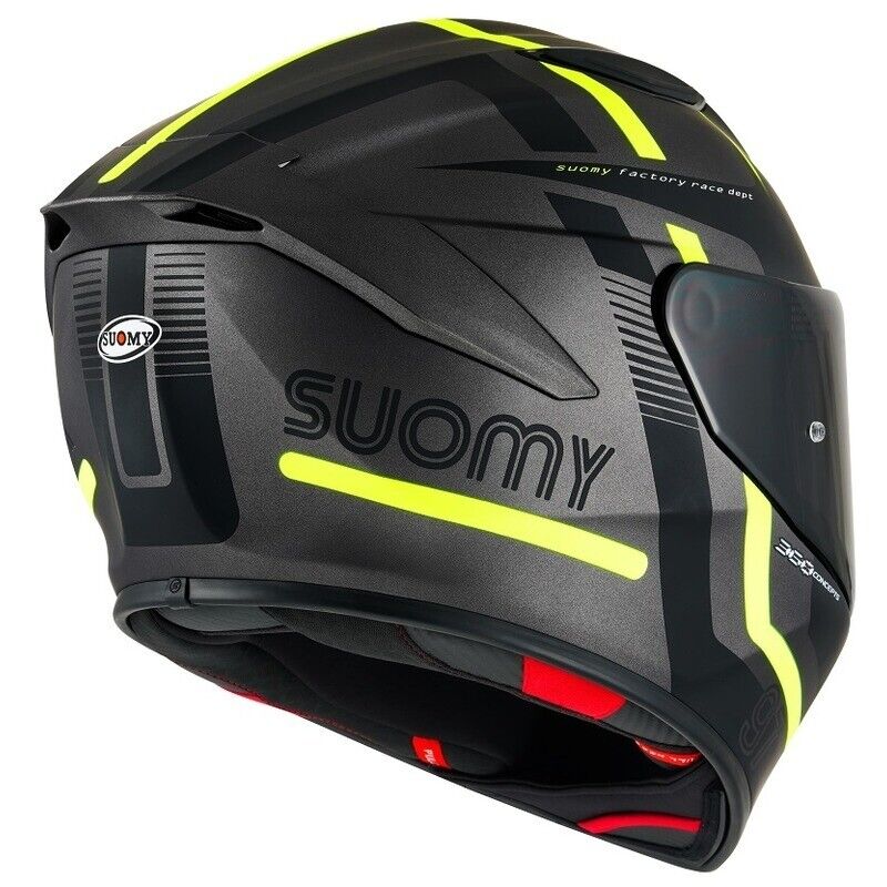 Suomy Track 1 97 Carbon Composite Motorcycle Helmet Gunmetal Yellow - Image 5
