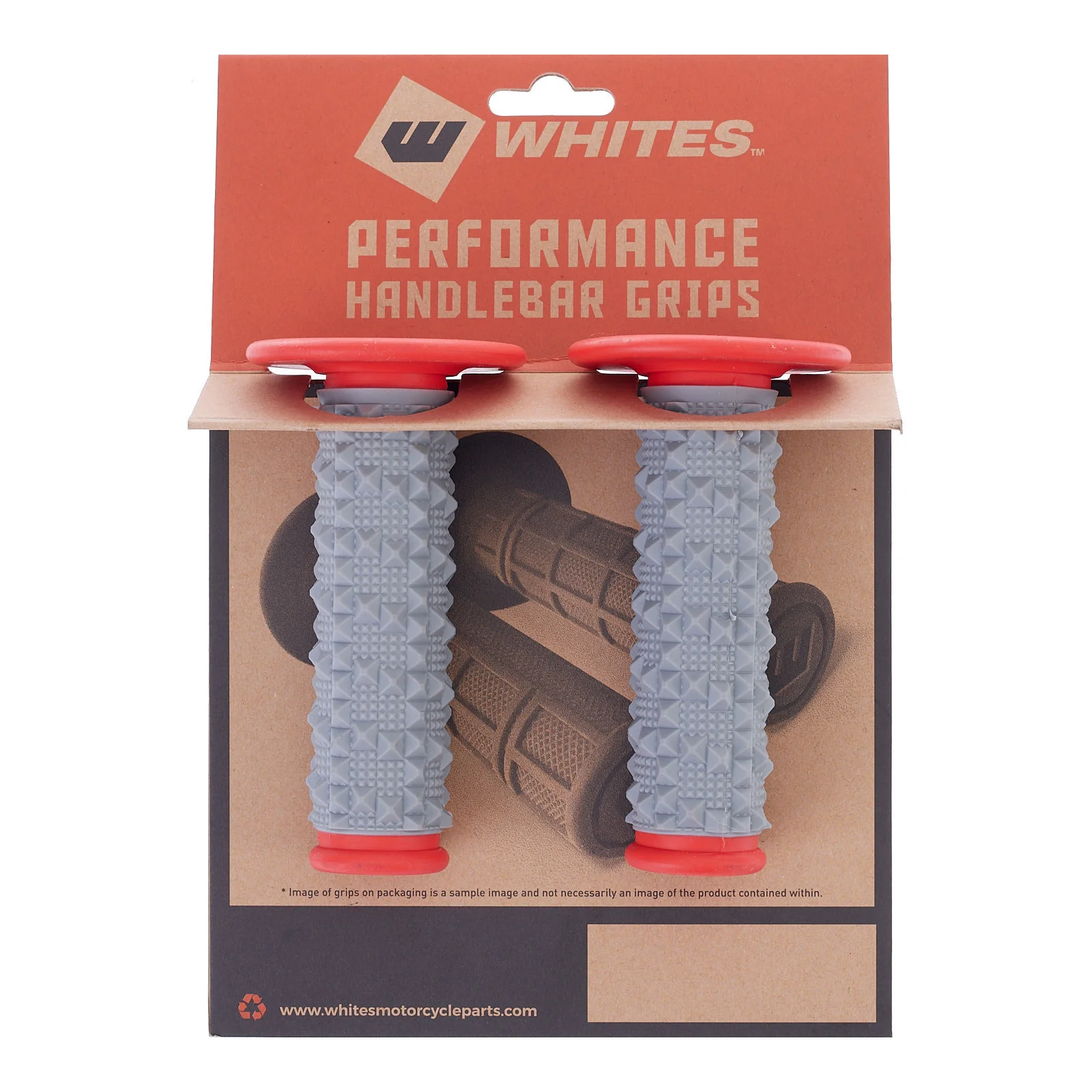Whites MX Large Diamond Grip - Grey / Red - Image 2