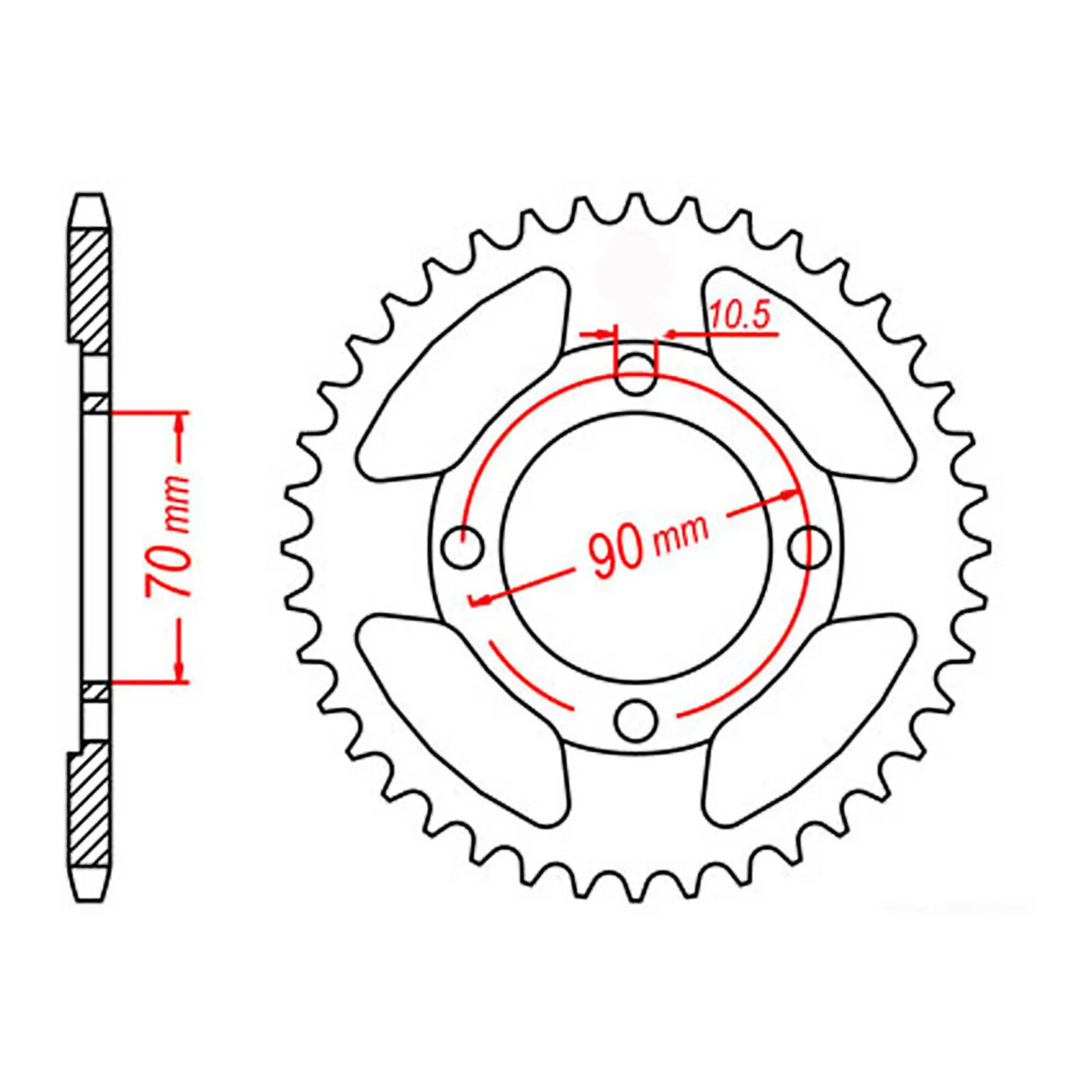 XAM Sprocket Kit Honda CT110X O-Ring 15/45 - Image 3