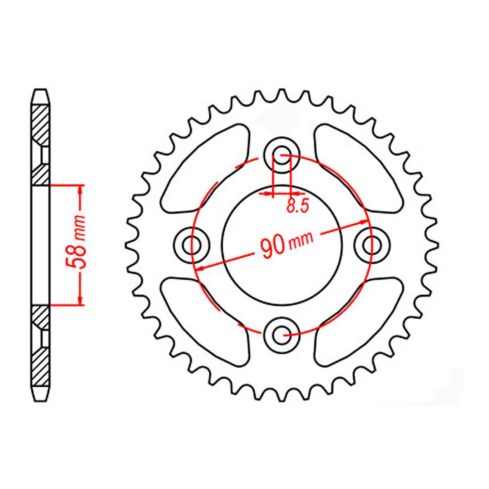 XAM Sprocket Kit Honda XR / CRF50 14/37 - Image 4