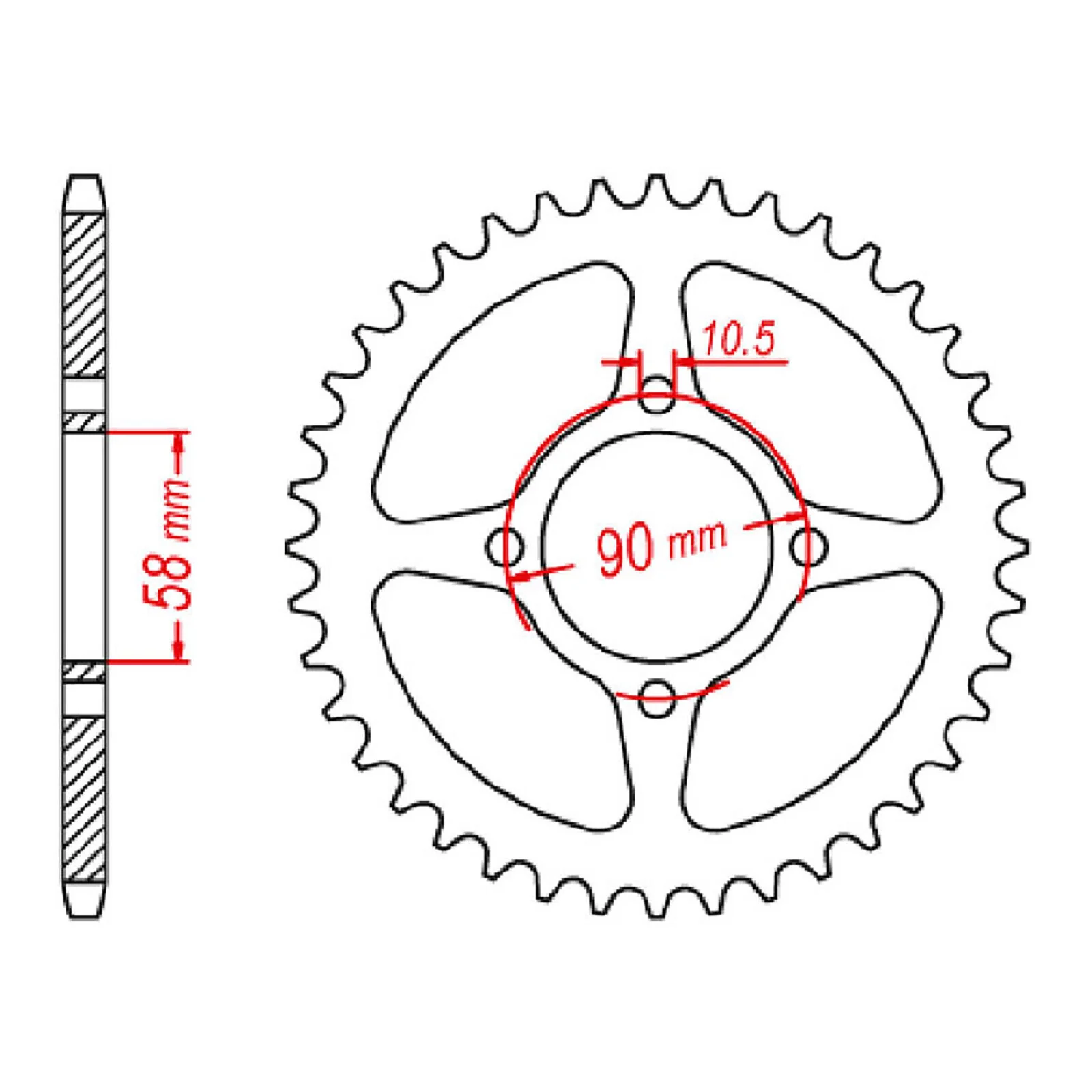 XAM Sprocket Kit Honda CB125E '12-'15 NSH 15/44 - Image 4
