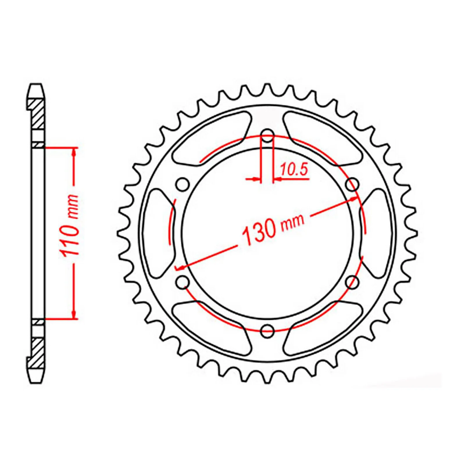 XAM Sprocket Kit Yamaha R6 '03-'05 (530 conv) X-Ring 16/48 - Image 4